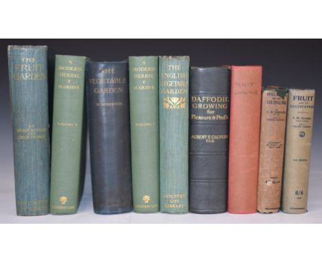 A Modern Herbal by Mrs. Grieve published Cape 1931 first edition in 2 volumes with many plates, The English Vegetable Garden,