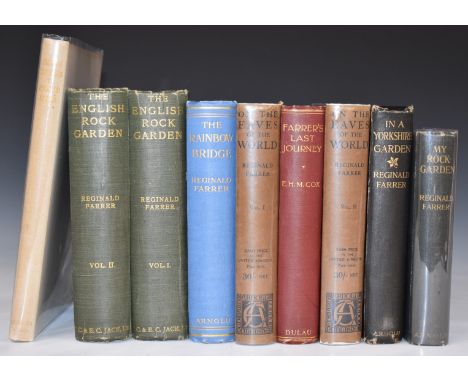 [Travel/Botany] Reginald Farrer collection: On The Eaves of The World illustrated 1926 in 2 volumes gilt cloth in dust-wrappe