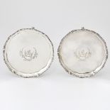 Pair of George III Sterling Silver Footed Salvers Richard Rugg, London, 1777