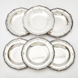 Set of Six George III Sterling Silver Soup Plates