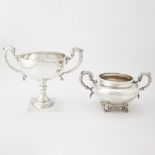 Victorian Sterling Silver Sugar Bowl and a George V Sterling Silver Two Handled Cup