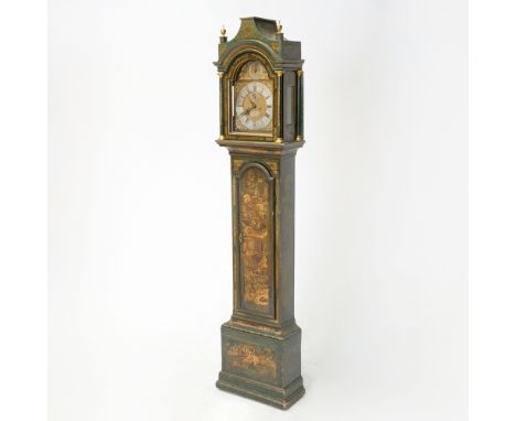Circa 1780, James Smith, LondonThe case decorated with gilt chinoiserie designs reserved on a green ground, the dial applied 