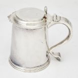 William & Mary Sterling Silver Covered Tankard Possibly St. John Hoyte, London, 1691