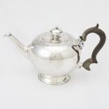 George II Sterling Silver Bullet-Form Teapot Benjamin West, London, 1737