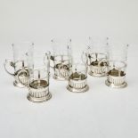 Set of Six Victorian Sterling Silver Tea Glass Holders Walter & John Barnard, London, 1880/1881