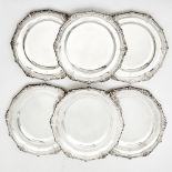 Set of Six George III Sterling Silver Dinner Plates