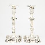 Pair of George II Sterling Silver Candlesticks John Priest, London, 1750