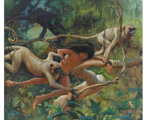 Lute Vink (South African b.1971)The Bandar-Log Howled with TriumphSigned Lute Vink (lower right)Oil on canvas75 x 86.7cmToget