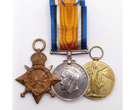 A 1914-15 Star Trio, awarded to TF-2653 Pte E Newman RW Kent R  Provenance:  From a lifetime of medal collecting 