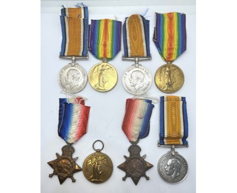 A British War Medal and Victory Medal pair, awarded to S-6499 Pte A D McPherson Rif Brig, another pair, awarded to 20508 Pte 