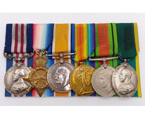 A group of six medals, awarded to 804 Sjt R Jennings 87/WL Lanc, FARAMC, comprising a Military Medal, a 1914-15 Start Trio, D