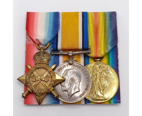 A 1914-15 Star Trio, awarded to 1442 L Cpl A W Burgess R Fus  Provenance:  From a lifetime of medal collecting 