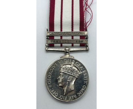 A Naval General Service Medal, marked R for Replacement/Replica, with (genuine) Yangtze 1949 and Minesweeping 1945-51 bars 