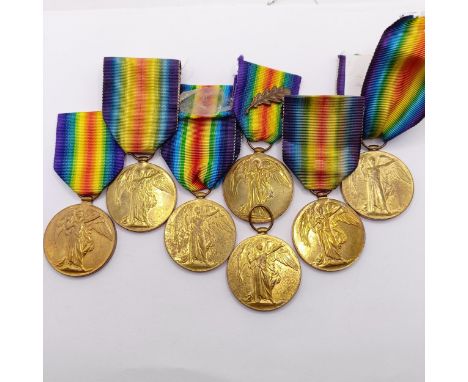 Seven British War Medals, awarded to Lieut G J E Agnew RAF, 76228 Pte J Hanslip Dur LI, 22220 Pte E W Lovell C Gds, 10803 Pte