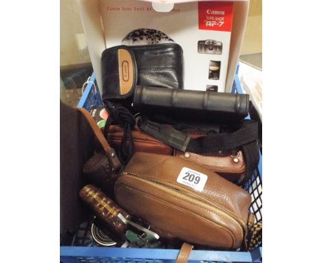 Various old cameras, Konica movie camera, 2 pairs of binoculars and other sundries 