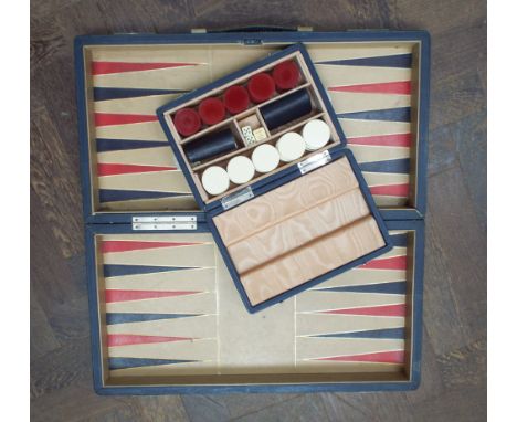 Portable bagatelle board with fittings and pieces 
