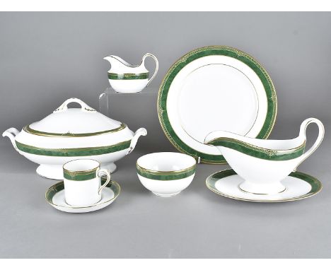 A Spode Chardonnay dinner and coffee service, setting for eight, including tureen and cover, sauce boat, stand, milk jug and 