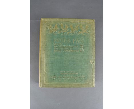 A bound volume, Peter Pan in Kensington Gardens, by J M Barrie illustrated by Arthur Rackham printed by Hodder and Stoughton 