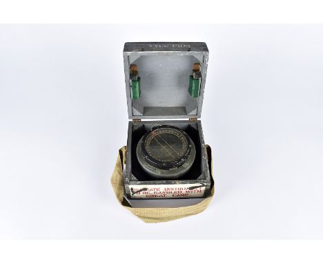 A Spitfire P8 gimble mounted compass, No. 18601 K, in original wooden carry case with strap 