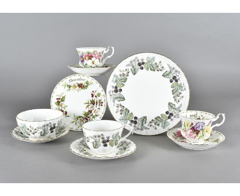 A Royal Worcester Lavinia part tea service, together with a part set of Royal Albert months of the year trios 