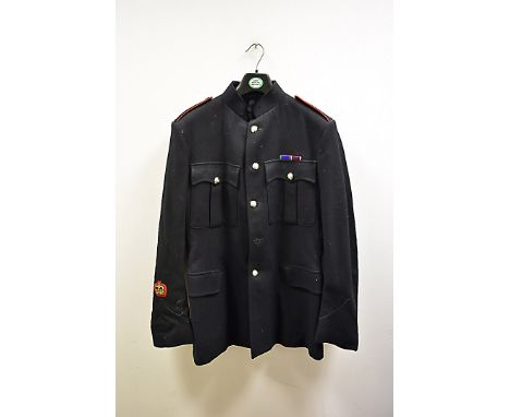 A British No.1 Dress jacket, in blue, by Hobson & Son, having crown cloth badge to arm, together with a Royal Army Service Co