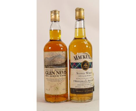 Glen Nevis Finest Reserved Scotch Whisky together with a similar bottle of Mackenzie Whisky. (2) 
