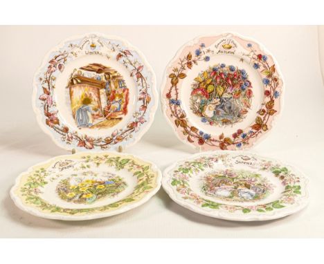 A collection of Royal Doulton Brambly Hedge collectors plates to include -  The Meeting, The Birthday, The Wedding, The Outing & the Picnic (mostly