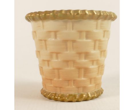 Royal Worcester vase relief moulded as a basket, green backstamp, height 8cm. 