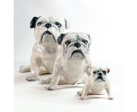 Carltonware Set of three graduated Bulldog figures, largest 28cm. (3) 