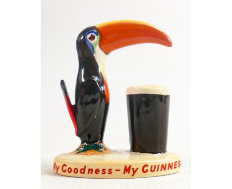 Carltonware original bar figure as Toucan with pint of Guinness, h.9.5cm. 