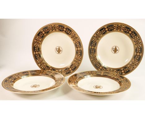 Four Wedgwood Astbury rimmed shallow bowls. Diameter 22.5cm. 