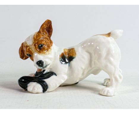 Rare Royal Doulton model of a character dog playing with a doll, the doll on this model was deemed too childlike and was quic