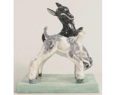 Royal Worcester model of a pair of goats 'Kids at play' modelled by Doris Lindner, green backstamp, h.12.5cm. 