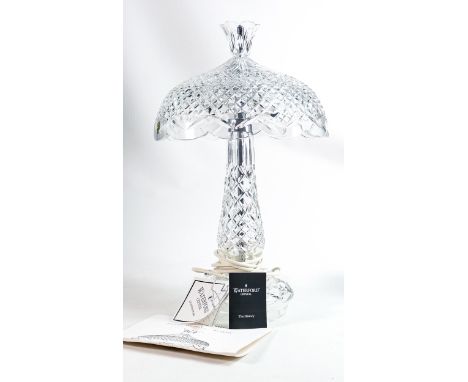 Boxed Waterford Achill Crystal large table light L11, height 57.5cm. 