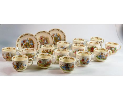 Royal Doulton Bunnykins Stratford shaped 15 cups and 3 saucers. (18) 