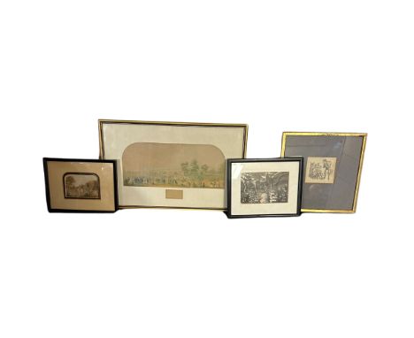 A Victorian Baxter print of the exterior of Crystal Palace 1851 Great Exhibition with embossed mark Printed in oil colours by
