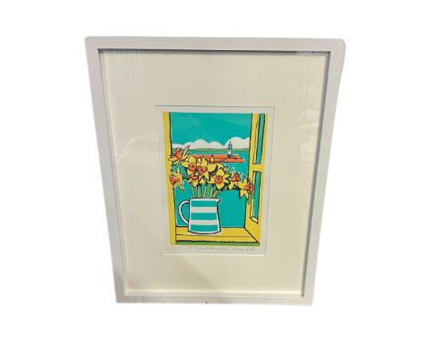 Sarah Bell (XX-XI) limited edition 2/4 silk screen print 'Room with a view St Ives' signed and inscribed,&nbsp;image size 27 