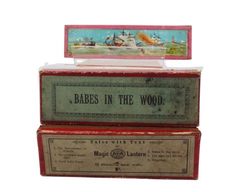 A collection of approximately 30 children's magic lantern slides.&nbsp;
