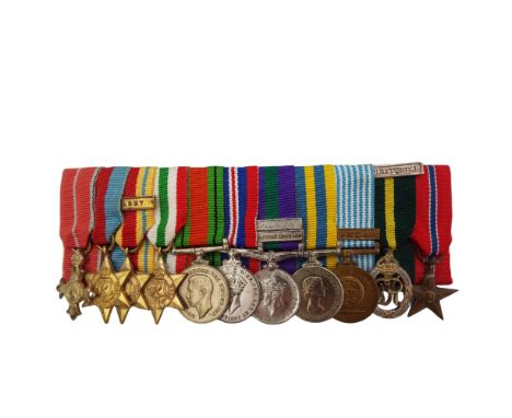 An unattributed set of eleven miniature dress medals including, A Most Excellent Order of the British Empire military award, 