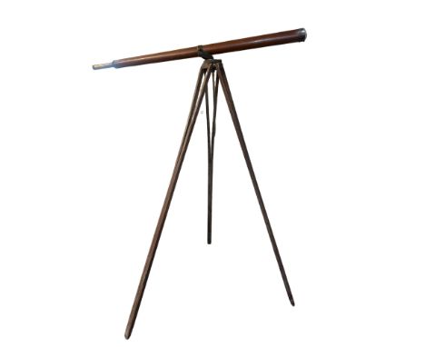 A late eighteenth century mahogany and brass 3" telescope marked Dolland London and A Chidgey Bristol with tripod stand, tele