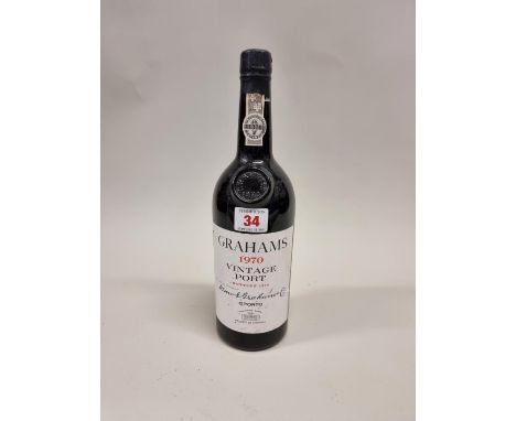 A bottle of Graham's 1970 Vintage Port, bottled 1972. 