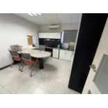 Executive office includes: Wooden desk in melamine refinements, square type, measuring approximate