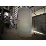 Plastic water storage tank with a capacity of 12,000 liters measuring approx 2.40 meters diameter x