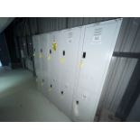 Lot of 7 storage lockers of 2 spaces each, measuring approximately 0.40 x 0.40 x 1.80 meters. / Lo