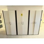 Lot of 3 file cabinets with 4 shelves each, measuring approximately 1.85 x 0.85 x 0.40 meters. / Lo