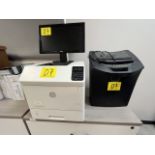 HP Laser Printer, Model E6B68A, Series CNDCJCY038; 1 GBC Paper Shredder, Model SC170, Series 175725
