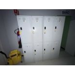 Lot of 8 storage lockers of 2 spaces each, measuring approximately 0.40 x 0.40 x 1.80 meters. / Lo