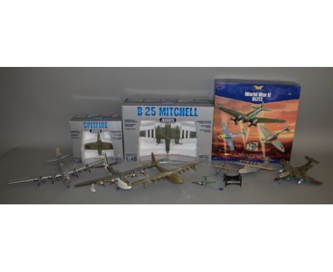 3 boxed Aircraft models including Corgi AA99127 'Wolrd War II Blitz' three model set, missing the stand for the Heinkel aircr