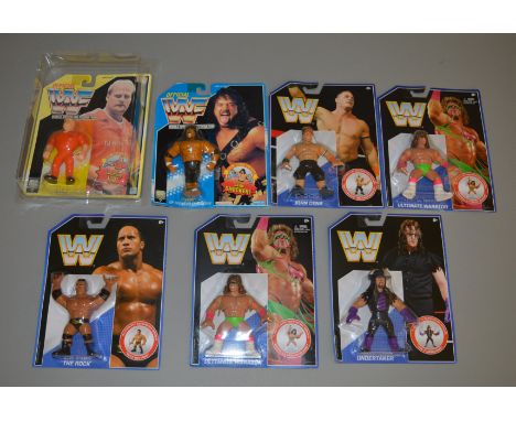 7 WWE / WWF wrestling figures by Hasbro and Mattel (7).