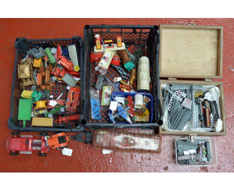 An interesting assortment of unboxed playworn vintage diecast, tinplate and plastic models by Mettoy, Wells Brimtoy, Condon a